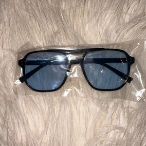 Blue Lens Aviator Sunglasses